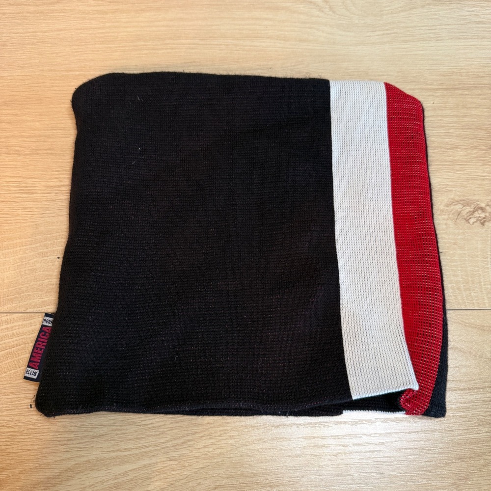 Perry Ellis America Knit Neck Warmer Gaiter Black White Red Vintage Sport